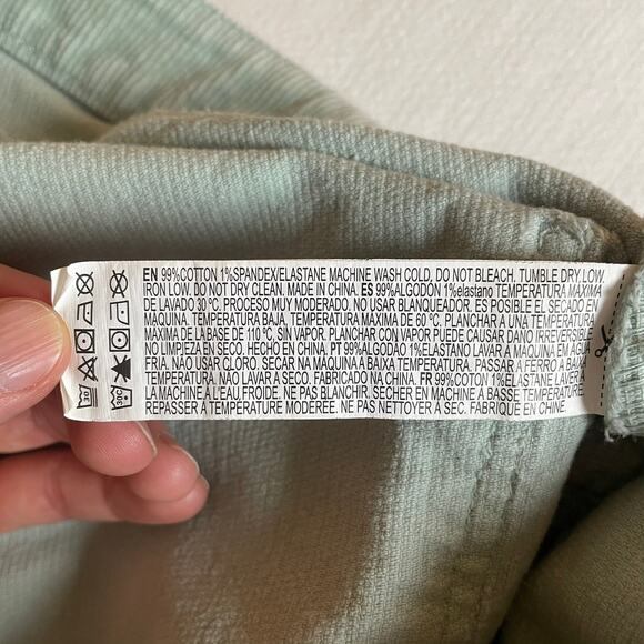 Forever 21‎ Women’s L Sage Green Corduroy Straight Leg Pants Boho Festival Artsy - Picture 15 of 16